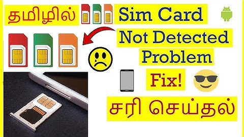 How to Fix Sim Card Not Detected Problem in Android Mobile Tamil | VividTech