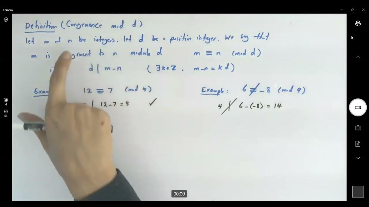Discrete Math- Congruence Mod d and Equivalence Class - YouTube