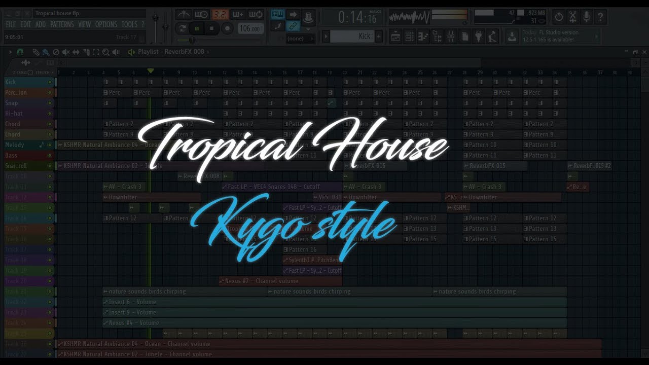 Fl Studio 12 Tutorial - How To Make Tropical House/Kygo Style (Free FLP)