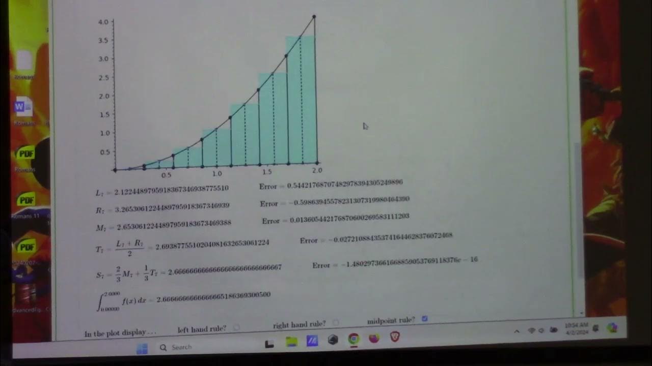Calculus summation notation sequences area approximation set up