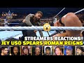 Jey Uso Spears Roman Reigns Streamers Reactions Compilation | WWE Crown Jewel 2025