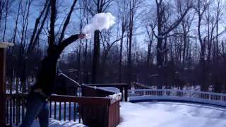 Boiling water at -25C in Ottawa Canada