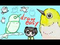 Easy way to draw a Japanese white-eye | step by step