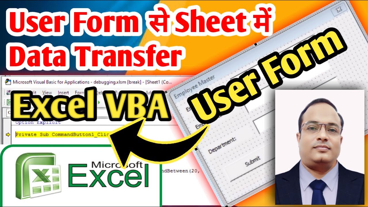 How to create Excel VBA User Form || Data transfer from Excel VBA User ...