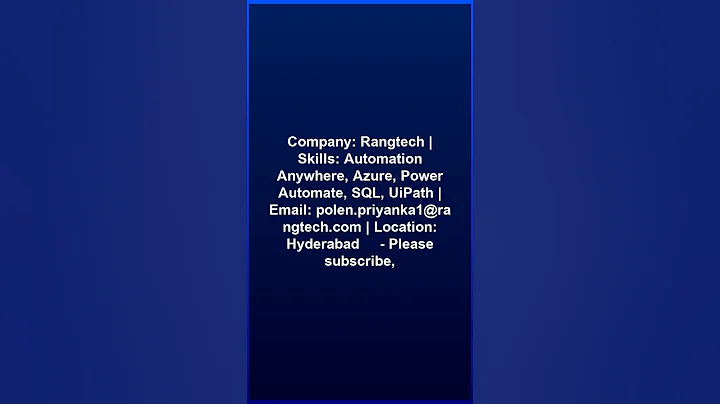 RPA UiPath Developer Role@Rangtech#JobAlert #Jobs #trending #trendingshorts #viralshorts