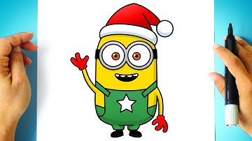 How to DRAW CHRISTMAS MINION