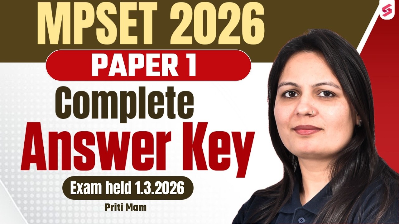 MP SET ANSWER KEY 2026 | MP SET PAPER 1 ANSWER KEY | MP SET PAPER 1 ANALYSIS 2026 By Priti Ma'am