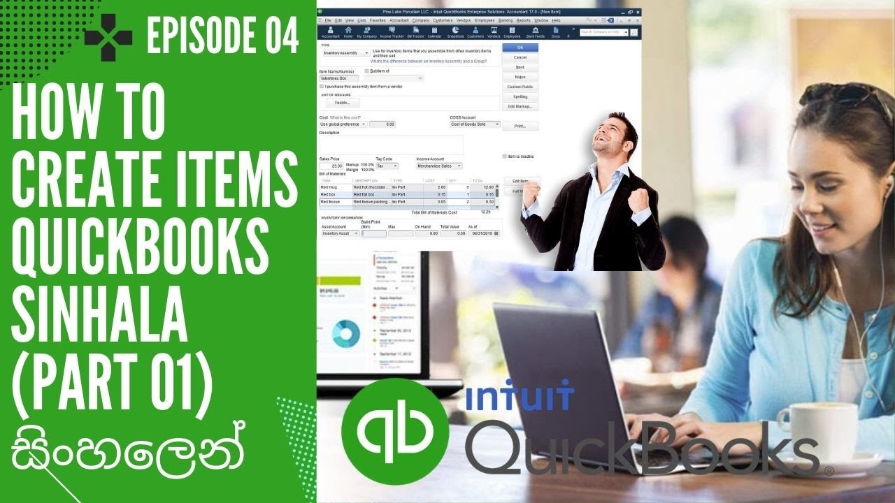 How to create items in Quickbooks Quickbooks මගින් විකුණුම් අයිතම හා