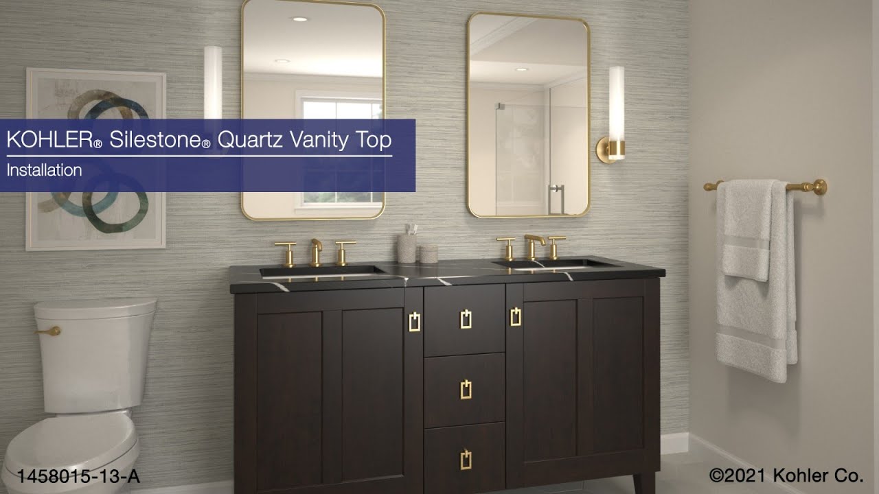 Installation KOHLER Silestone Quartz Vanity Top YouTube