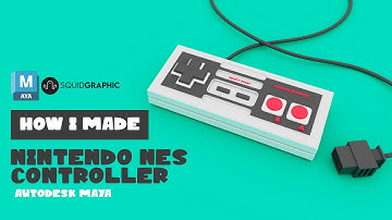 AUTODESK MAYA MODELING 3D NINTENDO NES CONTROLLER TUTORIAL AND RENDER  | SQUIDGRAPHIC
