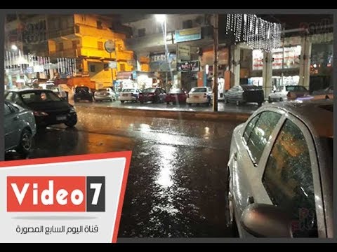 رعد وبرق مع سقوط أمطار غزيرة فى بورسعيد