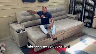 Sofá Luke Com Usb E Porta-Copos