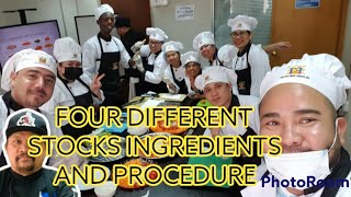 HOW TO MAKE FOUR DIFFERENT STOCKS INGREDIENTS AND PROCEDURE.