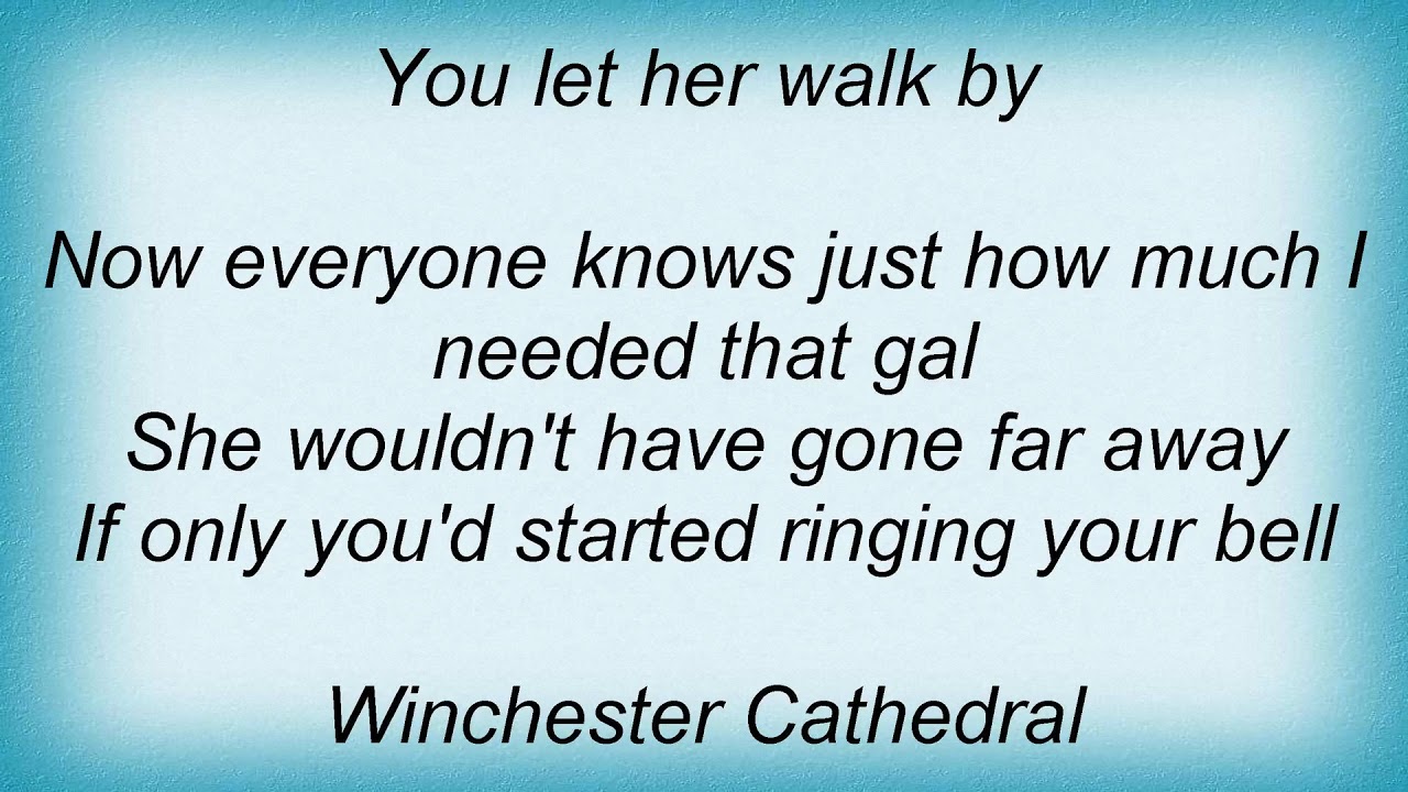 The New Vaudeville Band Winchester Cathedral Lyrics YouTube