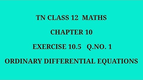 TN 12th maths chapter 10  exercise 10.5 question number 1