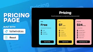 Tailwind CSS & React Pricing Page / Table | Speed Code   Source Code