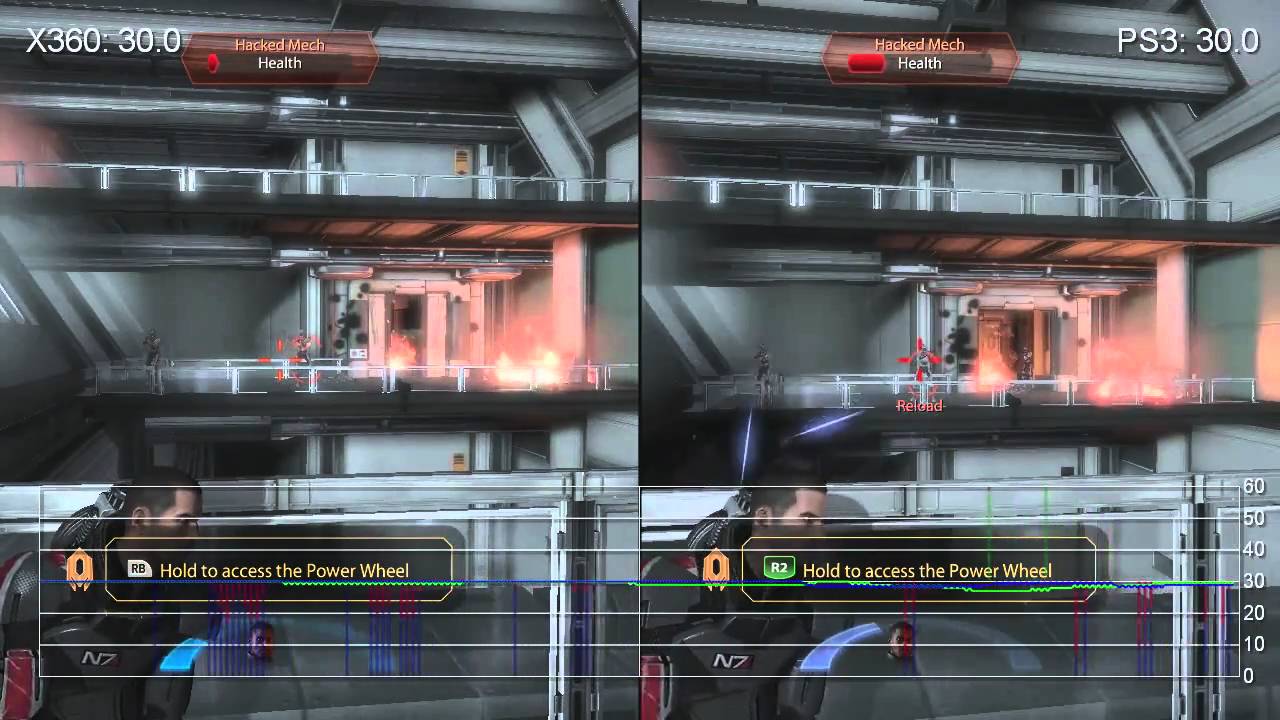 Mass Effect 2 demo Xbox 360/PS3 Frame-Rate Comparison - YouTube