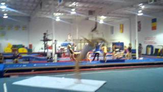 Emily's 2 salto pass on hard floor! Wildfire Gymnast Level 10