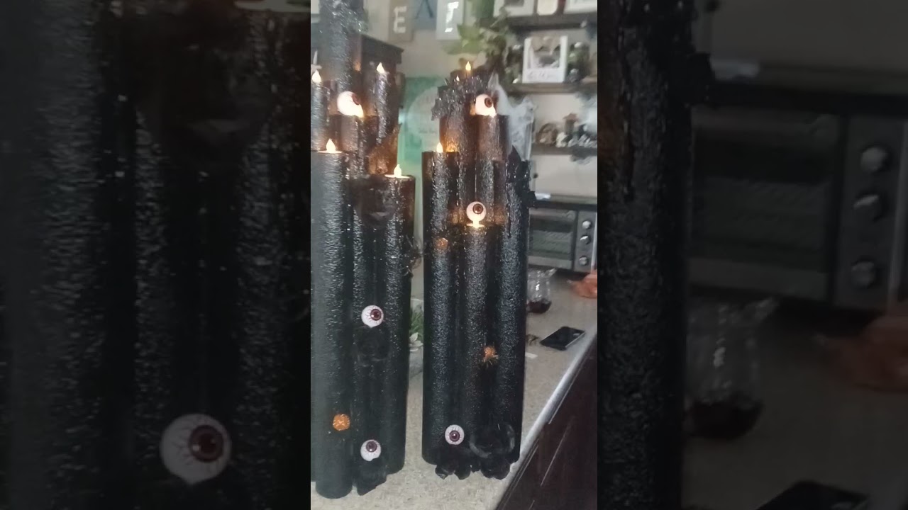 Homemade Halloween Spooky Candle Sticks Made By Me! What Do You All Think?