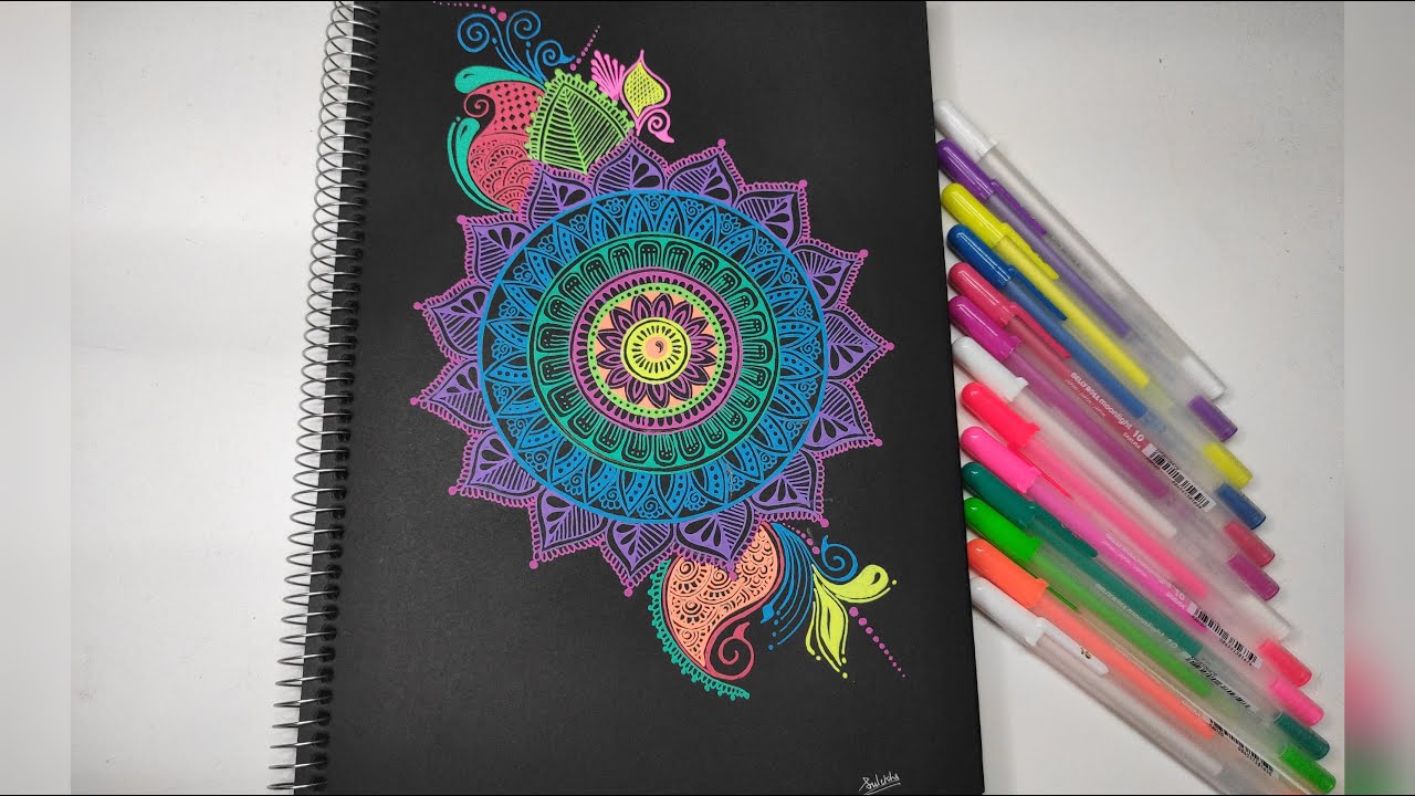 colorful mandala art gelly roll pens art mandala art for