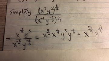 Simplifying Rational Expressions with Rational and Negative Exponents (Example)