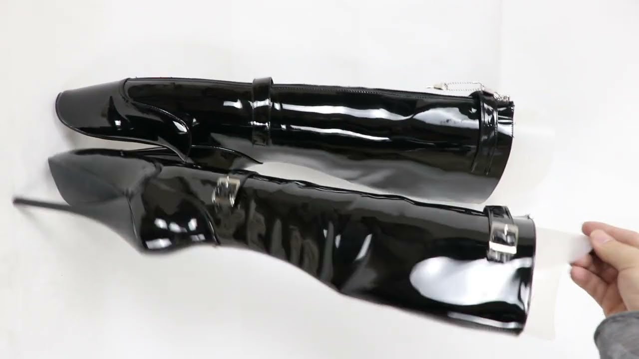 Sorbern Lockable Zipper Front Ballet Boots Knee High Sexy Fetish Heels