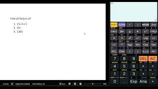 Prime Factors Using Casio Scientific Calculator