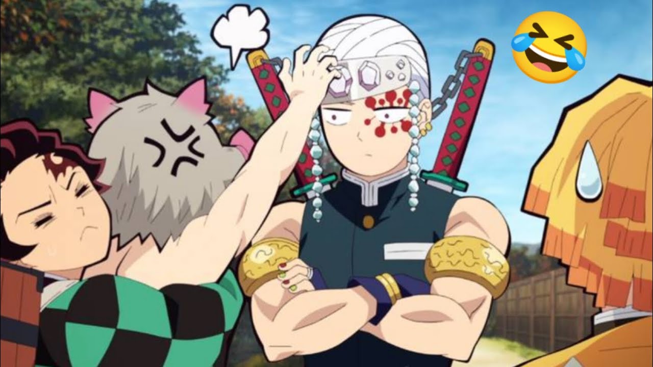 Demon Slayer funny moments | Tanjiro And Tangen Uzui funny moments 🤣 | Part 1 Hindi Dub