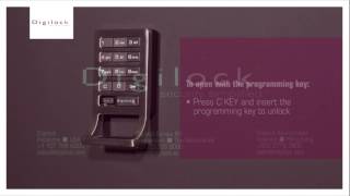 How to operate a Digilock Keypad lock with the Programming key