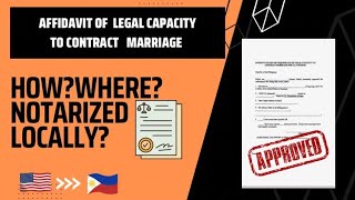 HOW CAN I GET A  LEGAL CAPACITY TO MARRY IN THE PHILIPPINES  2022#affidavit#legalcapacitytomarry#ph