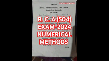 Bca 5th sem exam dec 2024/numerical methods/code-504 CCSU #exam #bca #questionpaper #shorts