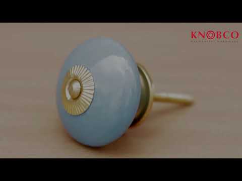 BPCK-077 Turquoise Ceramic Cabinet Knob