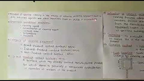 Cleaning Validation Part 1