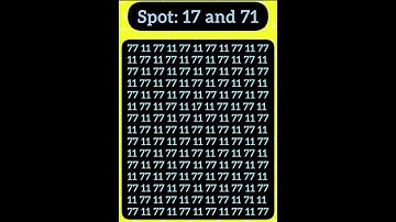 Only Smart People Can Spot 17 /71#FindTheNumber #SpotTheDifference     #MindGames #youtubeshorts