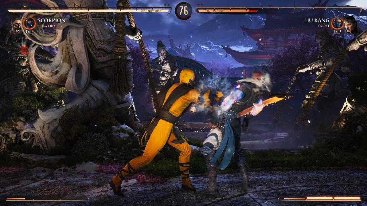 Mortal Kombat 1 Flaming Skull Scorpion with Sub Zero Kameo tower