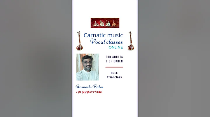 Carnatic music vocal classes - Online #shorts #carnaticmusic