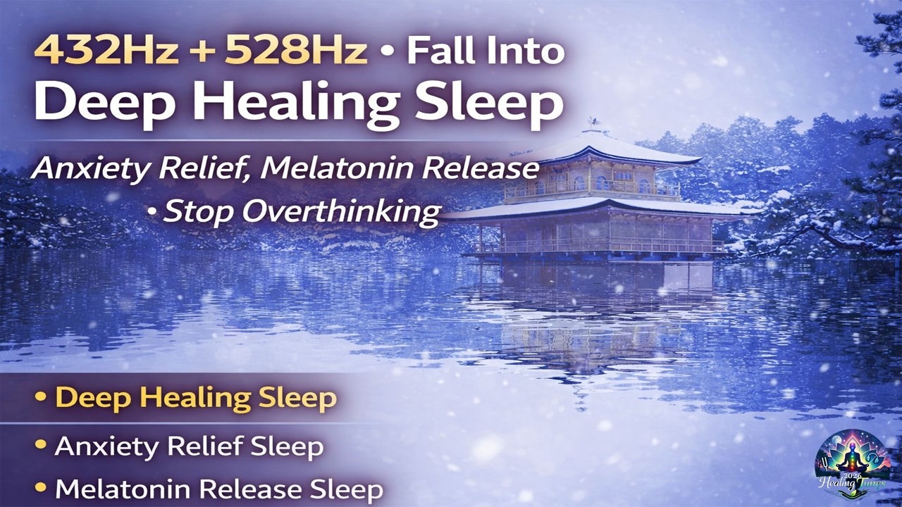 432Hz + 528Hz • Fall Into Deep Healing Sleep • Anxiety Relief, Melatonin Release • Stop Overthinking