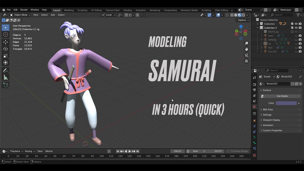 Samurai Modeling in 3 Hours