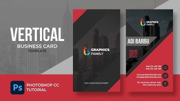 How to Create a Red and Black Vertical Business Card Design Template using Adobe Photoshop