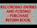 Recording Entries and Posting - Purchase Return Book