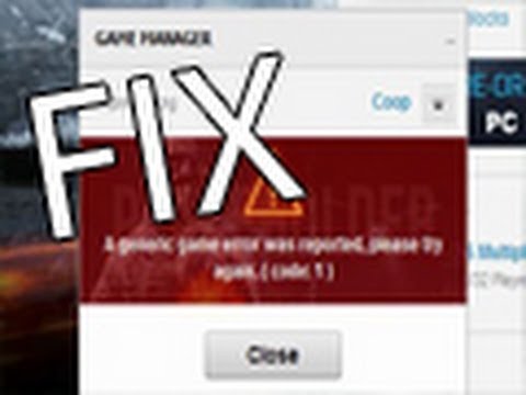 Battlefield 3 Load Game Fix A generic game error was reported, please ...