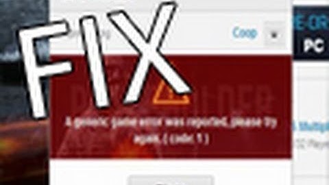 Battlefield 3 Load Game Fix A generic game error was reported, please try again. ( code: 1 )!