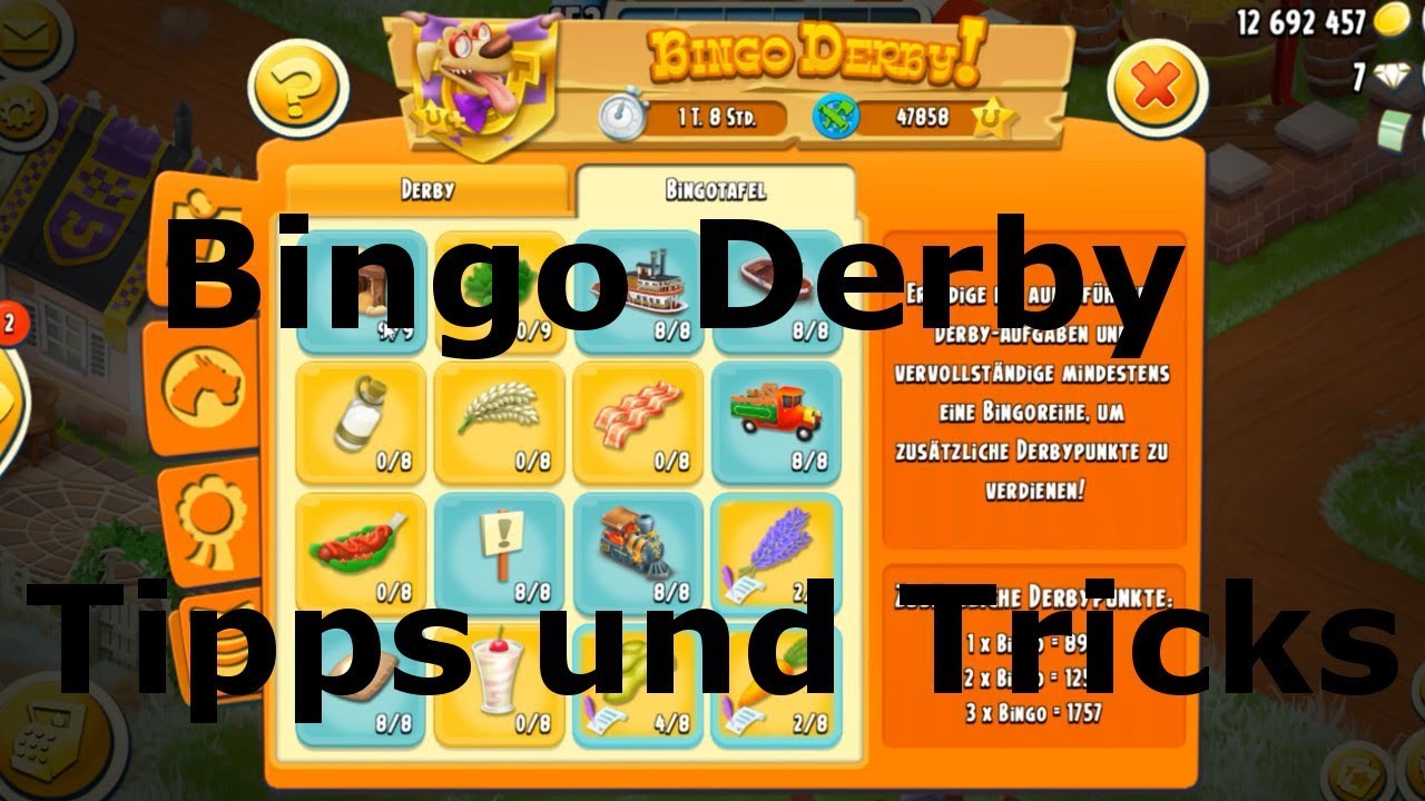 Bingo Derby Tipps und Tricks - 2 Mögliche gute Strategien - Hay Day