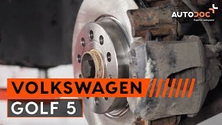 Vgradnja zadaj in spredaj Zavorni kolut VW GOLF V (1K1): brezplačne video