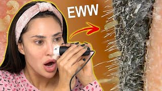 BLACKHEAD PEEL-OFF NOSE STRIP UNDER A MICROSCOPE! | BrittanyBearMakeup