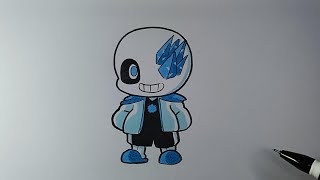 How To Draw New COLD Sans Chibi Very Easy