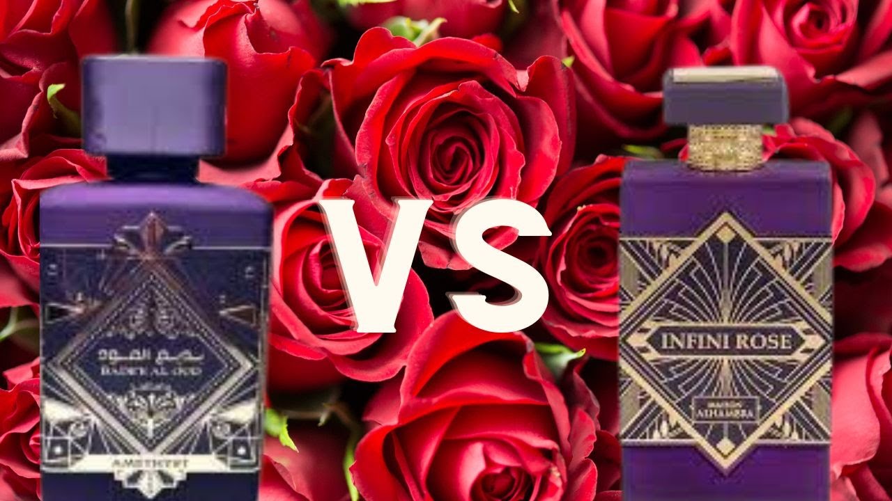 Lattafa Badee Al Oud Amethyst vs Infini Rose Middle Eastern Atomic