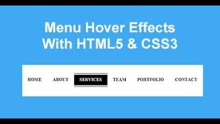 Creative menu hover effects with html, css3