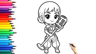 Cute Chibi Singer Coloring Page 🎤✨ | How to Draw and Color Anime Girl