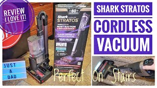 Review Shark Stratos Cordless Vacuum With Clean Sense IQ & Odor Neutralizer    I LOVE IT!  on Stairs